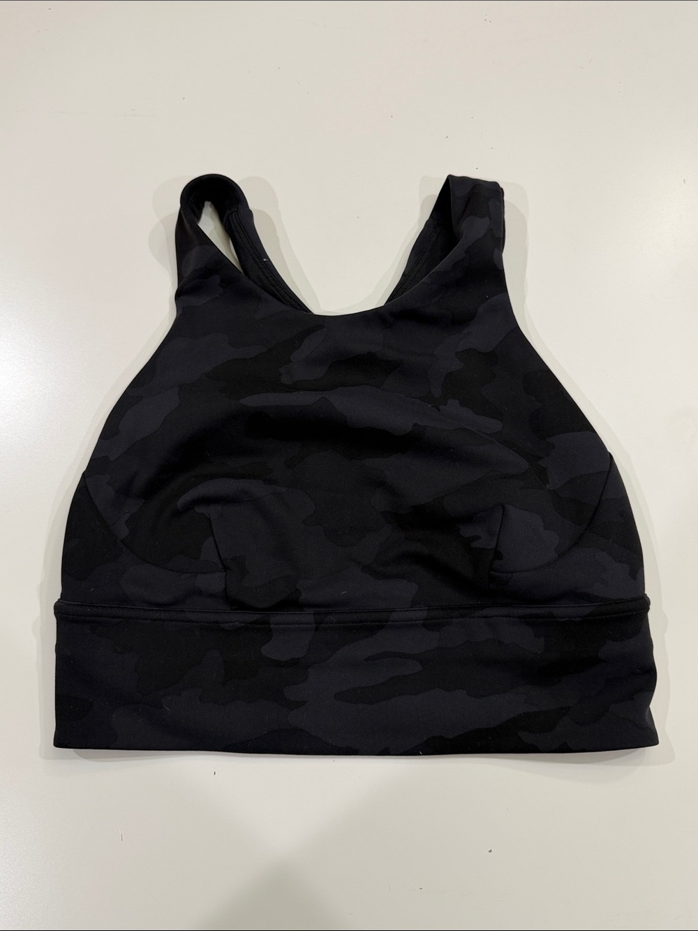 Lululemon Black Camo High-Neck Sports Bra
